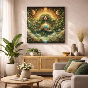 Gaia Canvas: Earth Goddess Wall Art, Divine Feminine Nature Design, Mother Earth Decor image 7