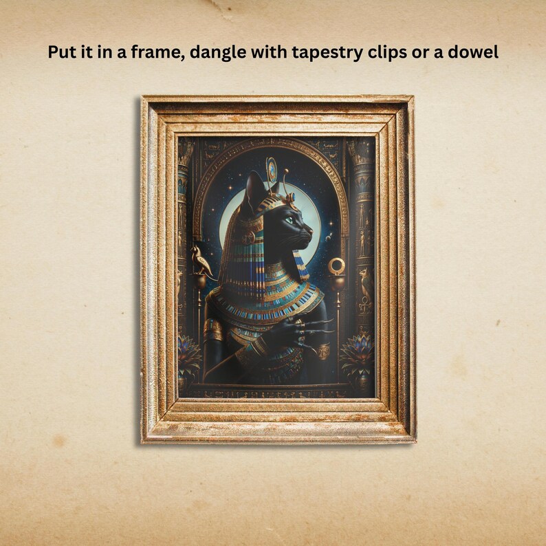 Bastet Tapestry: Egyptian Lioness Goddess Wall Art image 3