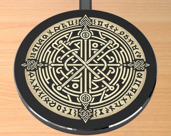 Vegvisir Compass Wireless Charger: Nordic Viking Gift