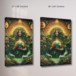 Gaia Canvas: Earth Goddess Wall Art, Divine Feminine Nature Design, Mother Earth Decor image 13