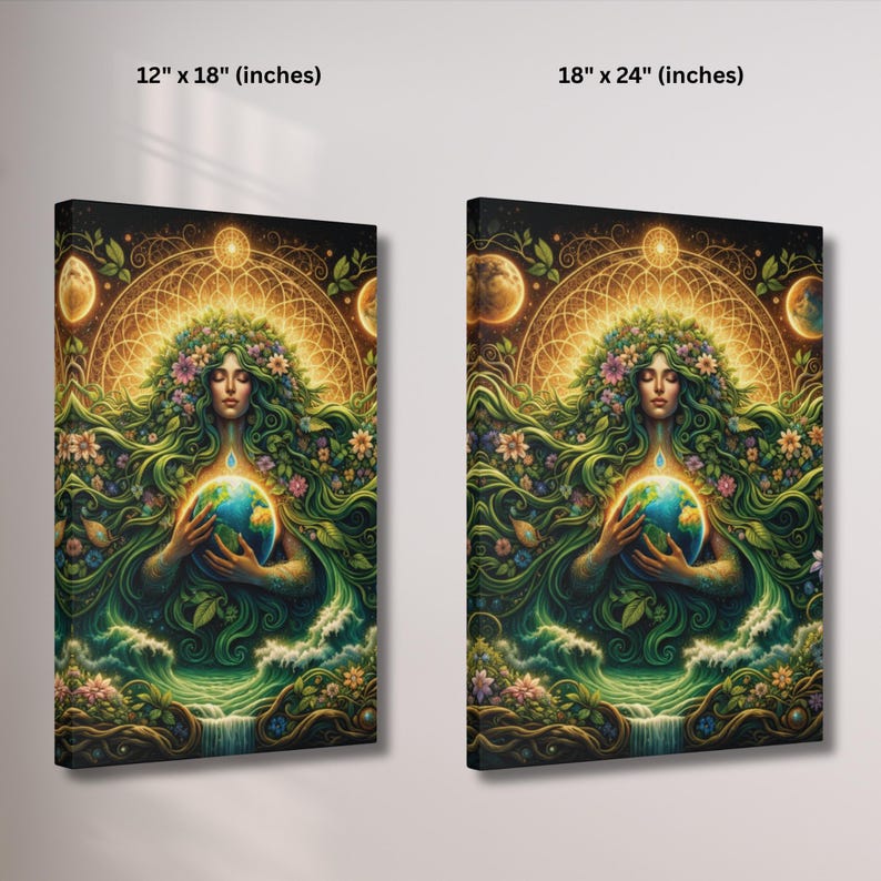 Gaia Canvas: Earth Goddess Wall Art, Divine Feminine Nature Design, Mother Earth Decor image 13