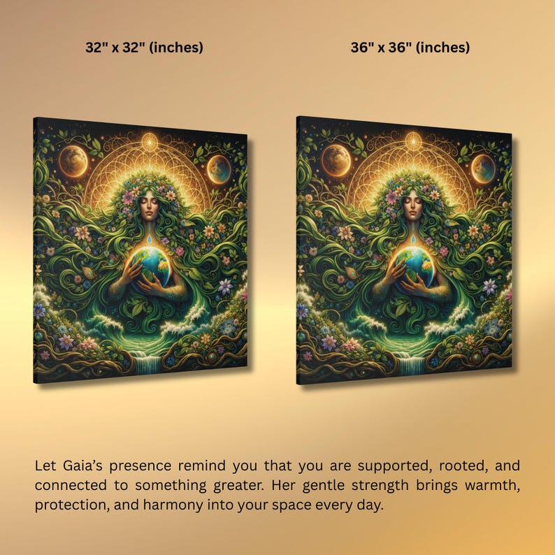 Gaia Canvas: Earth Goddess Wall Art, Divine Feminine Nature Design, Mother Earth Decor image 9