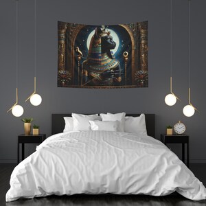 Bastet Tapestry: Egyptian Lioness Goddess Wall Art image 5