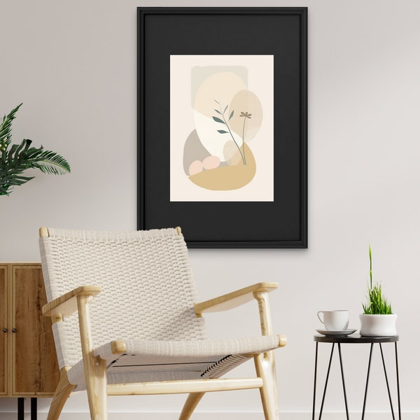 Abstract Easter Wall Art Minimalist Pastel Decor Modern Living Room Easter Accent Nordic Style Easter Print Neutral Tones Home Decoration