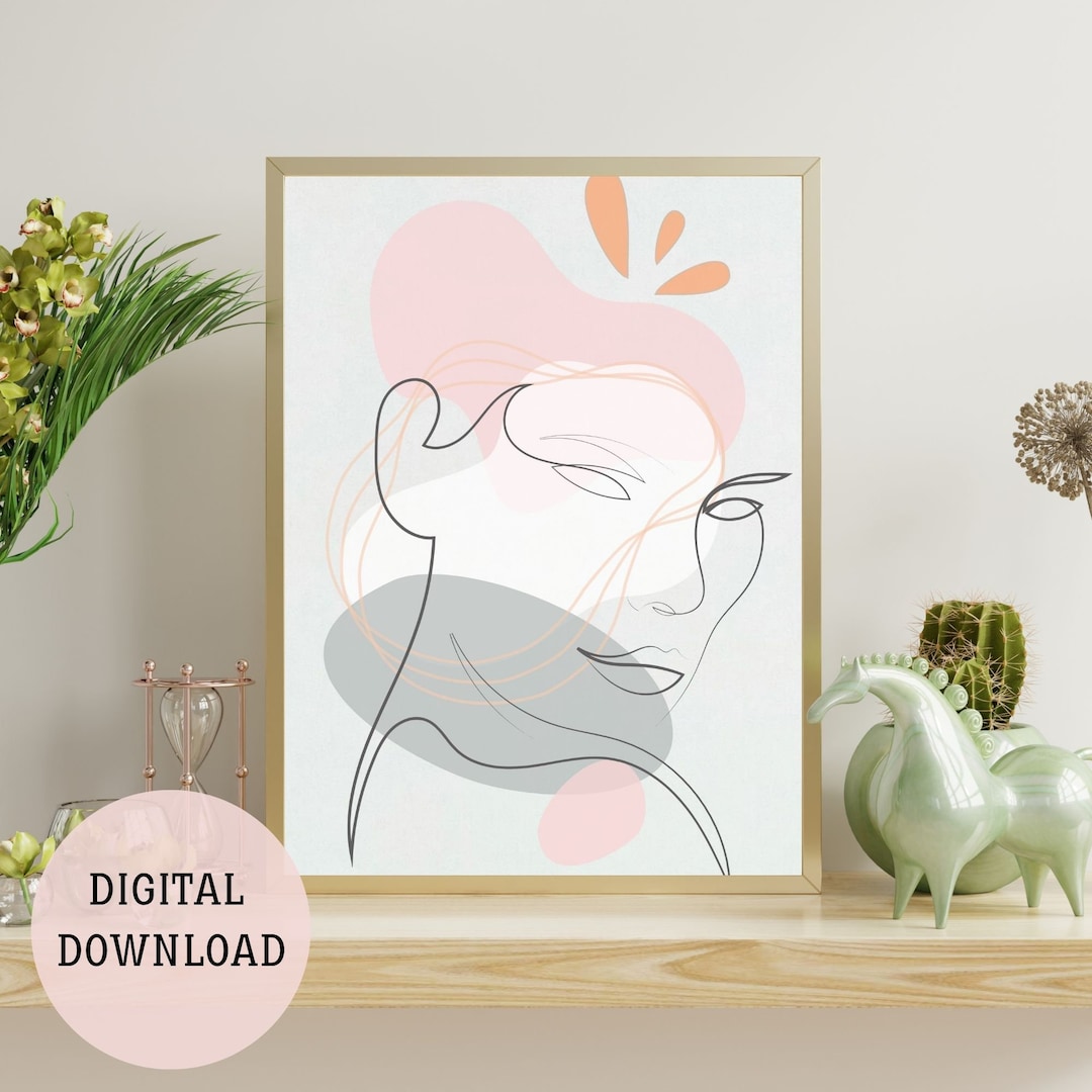 Boho Woman Art Print, Woman Line Art,boho Poster, Neutral Simple Print ...