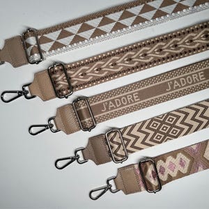 Taupe Echtleder Taschengurt, Taschenriemen, Gemustert, Schultergurt, Kameragurt, Schulterriemen für Damentasche, Bauchtasche, Beige