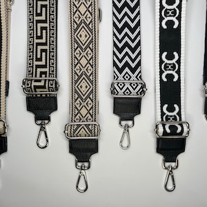 Echtleder Taschengurt, Taschenriemen, Gemustert, Schultergurt, Kameragurt, Schwarze Schulterriemen für Damentasche, Bauchtasche