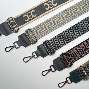 Grau Echtleder Taschengurt, Taschenriemen, Gemustert, Schultergurt, Kameragurt, Schulterriemen für Damentasche, Bauchtasche, Dunkelgrau