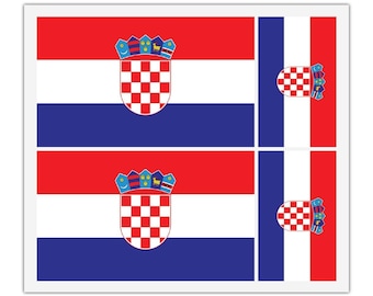 4 X Croatian Croatia Flag Vinyl Car Van Ipad Laptop Sticker