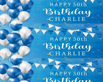 Personalised Birthday Banners Party Banners Special Blue Theme Banners With Featuring Name And Date Celebrate Birthday With Custom Banners