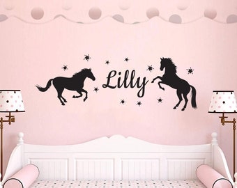 Personalised Horse Name Wall Sticker Decal Girls Custom Made Bedroom Vinyl