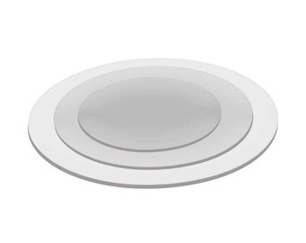 2 Acrylic Round Shape Ganaching Plates Clear Ganache Cake Decorating Board Various Sizes