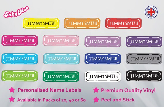 Stick on personalised labels discount