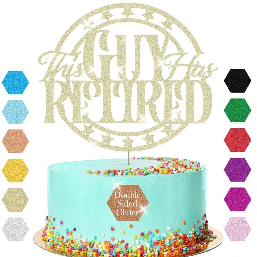 Retirement Cake Topper for Men Leaving Retire Party Glitter Cake ...
