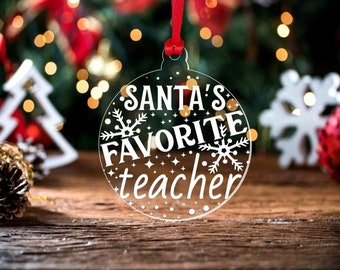 Santas Favorite Teacher Bauble Teaching Assistant Nursery Xmas Gift Decoration