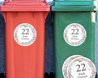 Wheelie Bin Waterproof Sign Stickers Address Road House Name Numbers