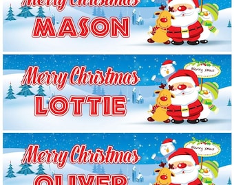 2 Personalised Merry Christmas Santa Xmas Celebration Banners Decoration Posters