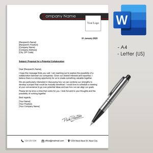 Elegant Business Letterhead Template for Customizable Use