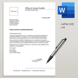 Plantilla elegante de membrete comercial para uso personalizable