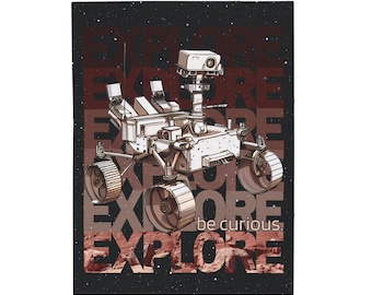 Mars Rover Velveteen Plush Blanket: Space Exploration Gift
