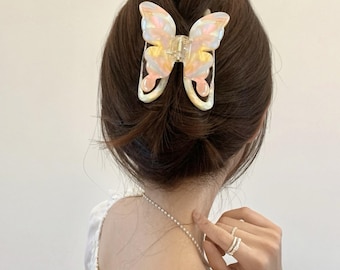 Acrylic Butterfly Hair Claw Clip - French Style Hair Accessory