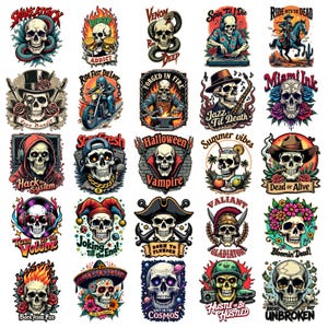 colorful skulls png