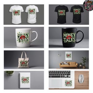 money stickers and decals, coffee mug, tote bag, money canvas print, usd dollar bills money themed print concept, money digital download for custom pod product design, png download