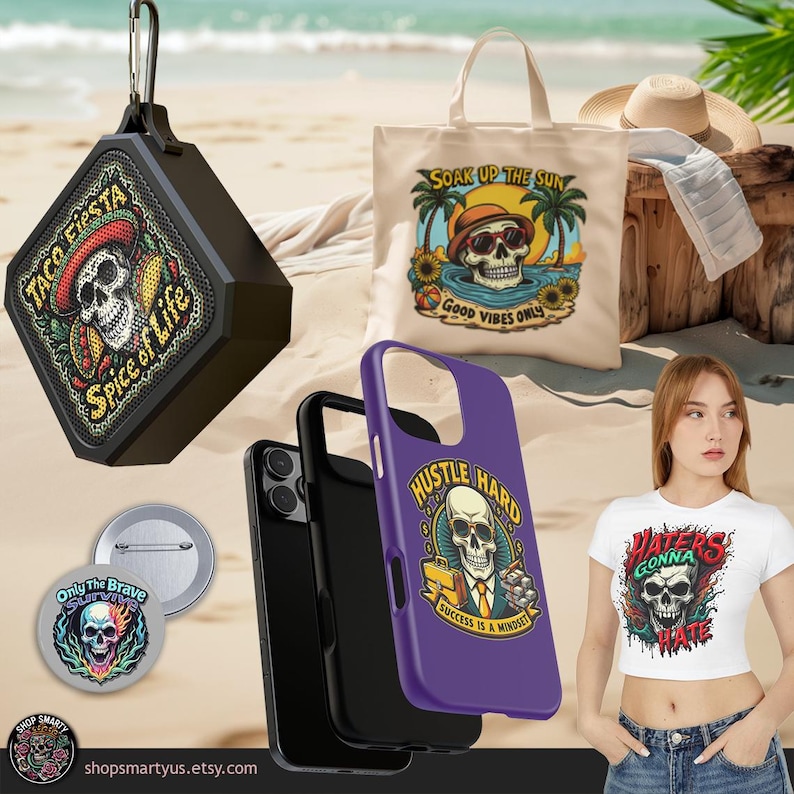 t-shirt design with skulls and sayings