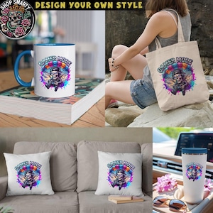 Bold gamer skull graphic with parachute and controller, designed with vibrant colors and graffiti splatter background. The skeleton gamer character wears a headset and cap while floating through clouds, creating a fun and energetic gaming illustration perfect for t-shirt design, streetwear artwork, and gaming merchandise.