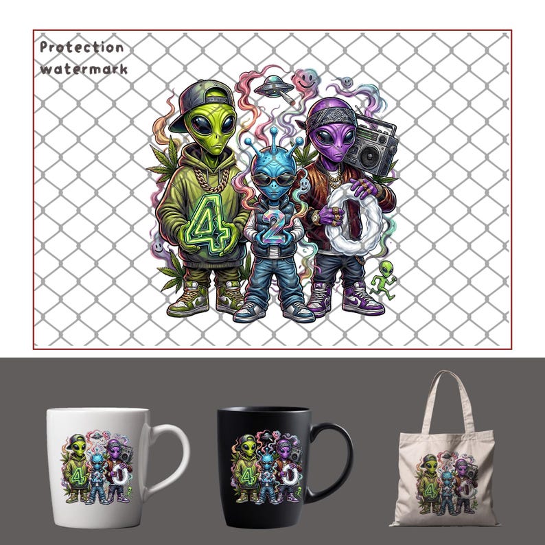 420 Weed T Shirt PNG, Stoner Aliens, Cannabis Artwork, Sublimation ...