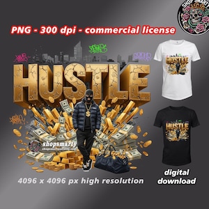 Money t shirt design | digital download | money png | dollar themed graphic tee | urban streetwear | hustle png | hustle t-shirt design