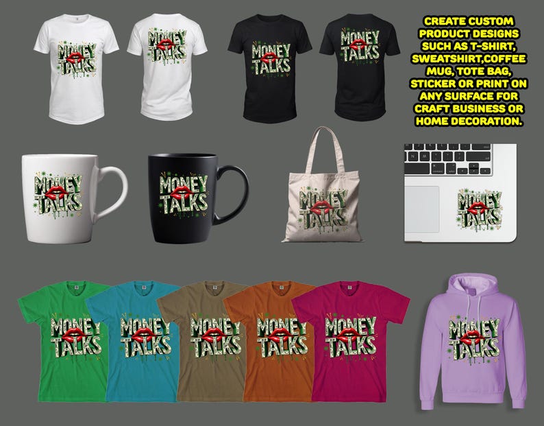 money talks, best t-shirt designs, cool tee ideas, money themed illustration, usd dollar bills money themed design for t-shirt sublimation
