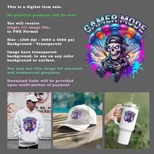 Playful skull gamer character skydiving with a colorful parachute while gaming with a controller. The vibrant paint splashes and urban streetwear style give the illustration a modern gaming aesthetic, ideal for gamer tees, sublimation designs, gaming graphics, and digital PNG clipart artwork.