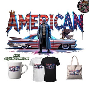 American Eagle T-Shirt Sublimation File, PNG download, american design (Digital Download), patriotic t-shirt, sublime PNG, american sticker