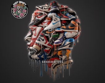 Sneakerhead PNG, t shirt sublimation design, sneaker lover abstract streetwear artwork (Digital Download)