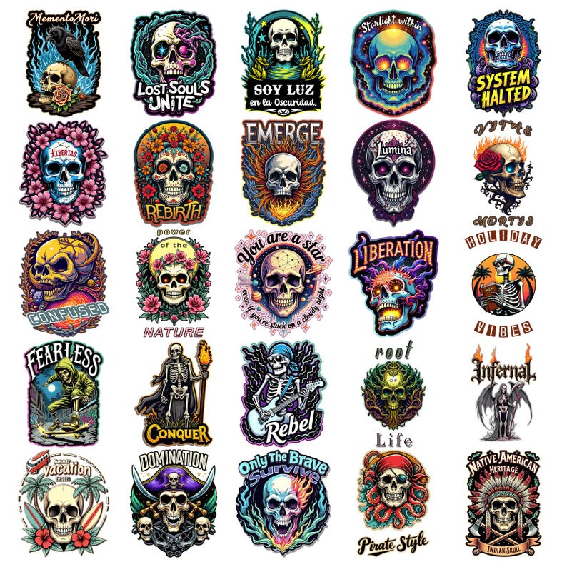 skeletons print on product custom design png graphics