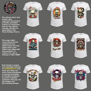 vibrant skulls t-shirt sublimation graphics with transparent background