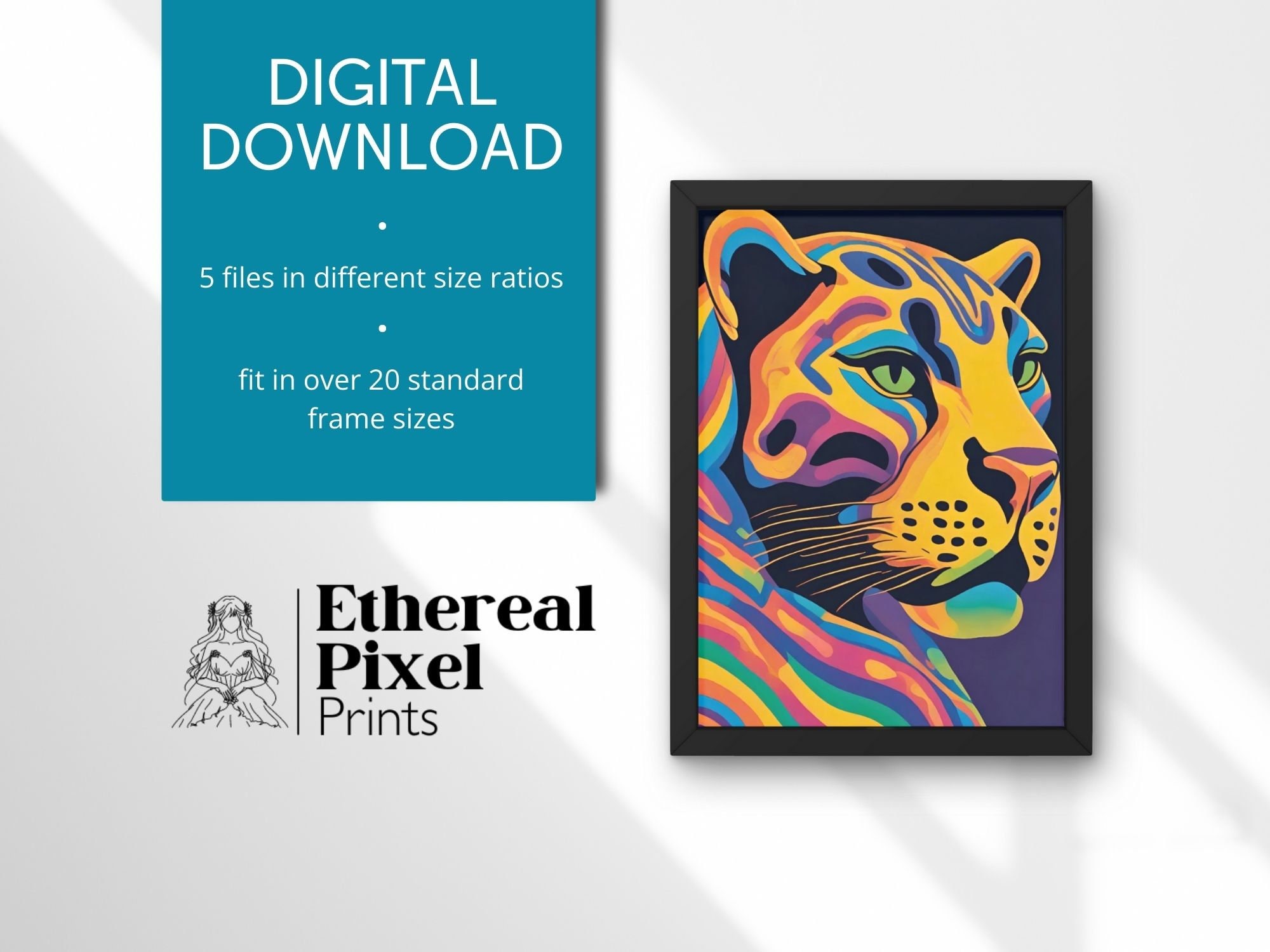 Abstract Animal Portraits Wall Art | Creatures in Color Collection “THE ...