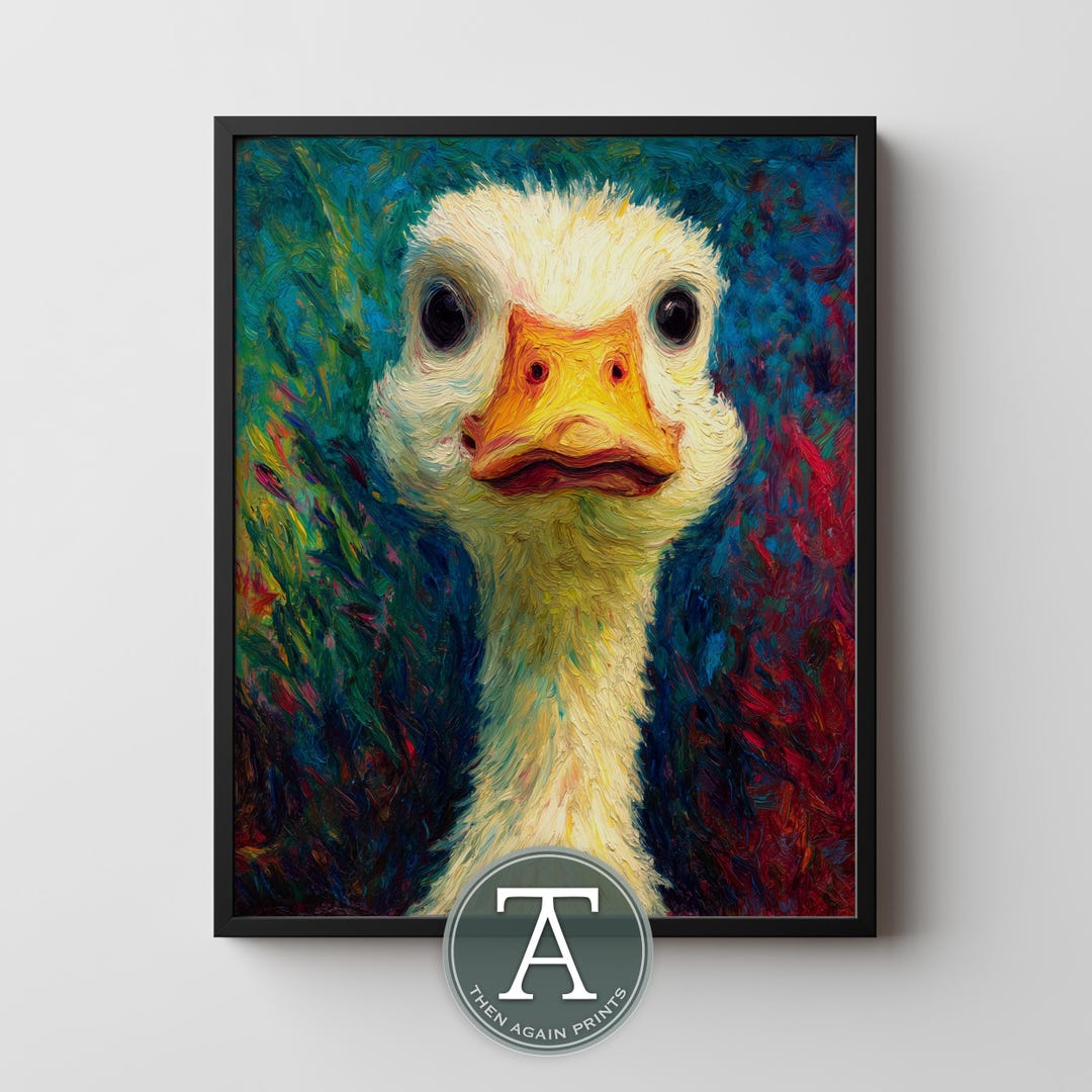 Printable Goose Portrait With Abstract Colors - Playful Animal Art ...