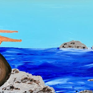 Ocean Pelican Acrylic Painting PRINT| Home Decor, Beach Decor, Ocean Lovers, Beach Gifts, Gifts for Her, Gifts for Him, Art Prints, Original