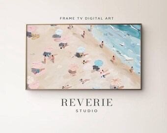 Beach Scene Frame TV Art, Soft Pastel Seascape (Digital Download)