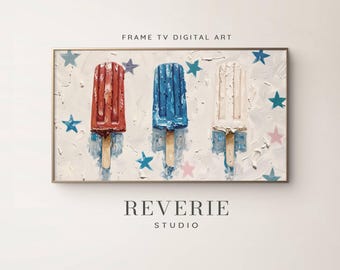 Patriotic Popsicles Frame TV Art, Summer Screensaver (Digital Download)