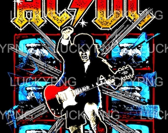 Retro ACDC Band PNG: Rock Music Art (Digital Download)