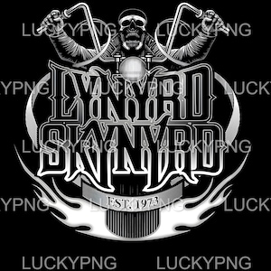 Retro Lynyrd Skynyrd Art: Motorcycle Skull Design (PNG)