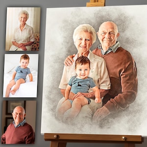 Lägg till person till familjefoto, porträtt av nära och kära med bebis, avliden nära och kära, slå samman flera bilder, kombinera någon i foton