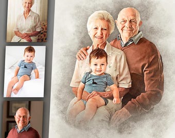 Ajouter une personne à une photo de famille, portrait d'un être cher avec son bébé, être cher(e) décédé(e), fusionner plusieurs photos, combiner une personne sur les photos