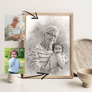 Add Someone to Photo, Loss of Mother Father, Custom Family Portrait From Photo, Combine Photos, Personal Gifts, Memorial Gift for Mom Dad