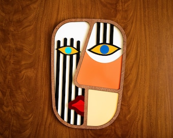 Abstract Wooden Wall Mask Contemporary Abstract Art for Unique Decoration ,painting decoration, decoration mask,decorative mask.