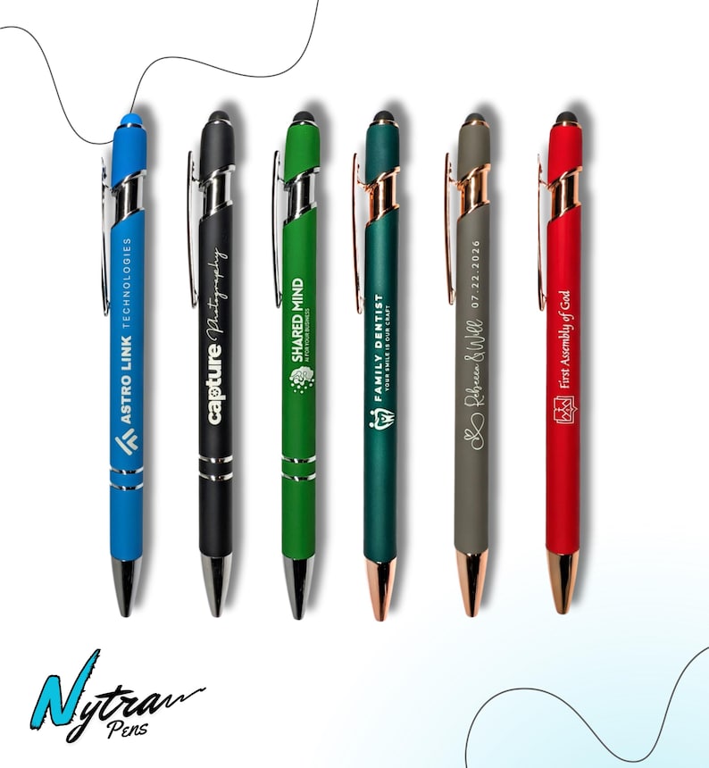 Personalized Engraved Pens - Bulk Orders of Custom Business & Promotional Pens for any Event or Celebration. Add your text or logo! Bild 6