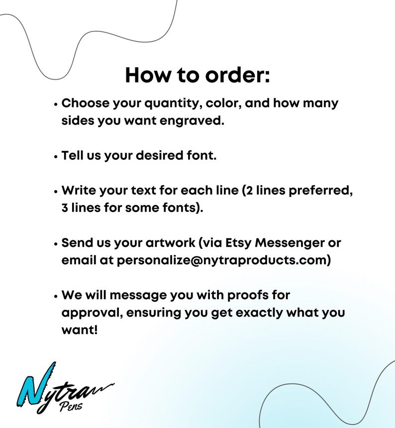 Personalized Engraved Pens - Bulk Orders of Custom Business & Promotional Pens for any Event or Celebration. Add your text or logo! Bild 4